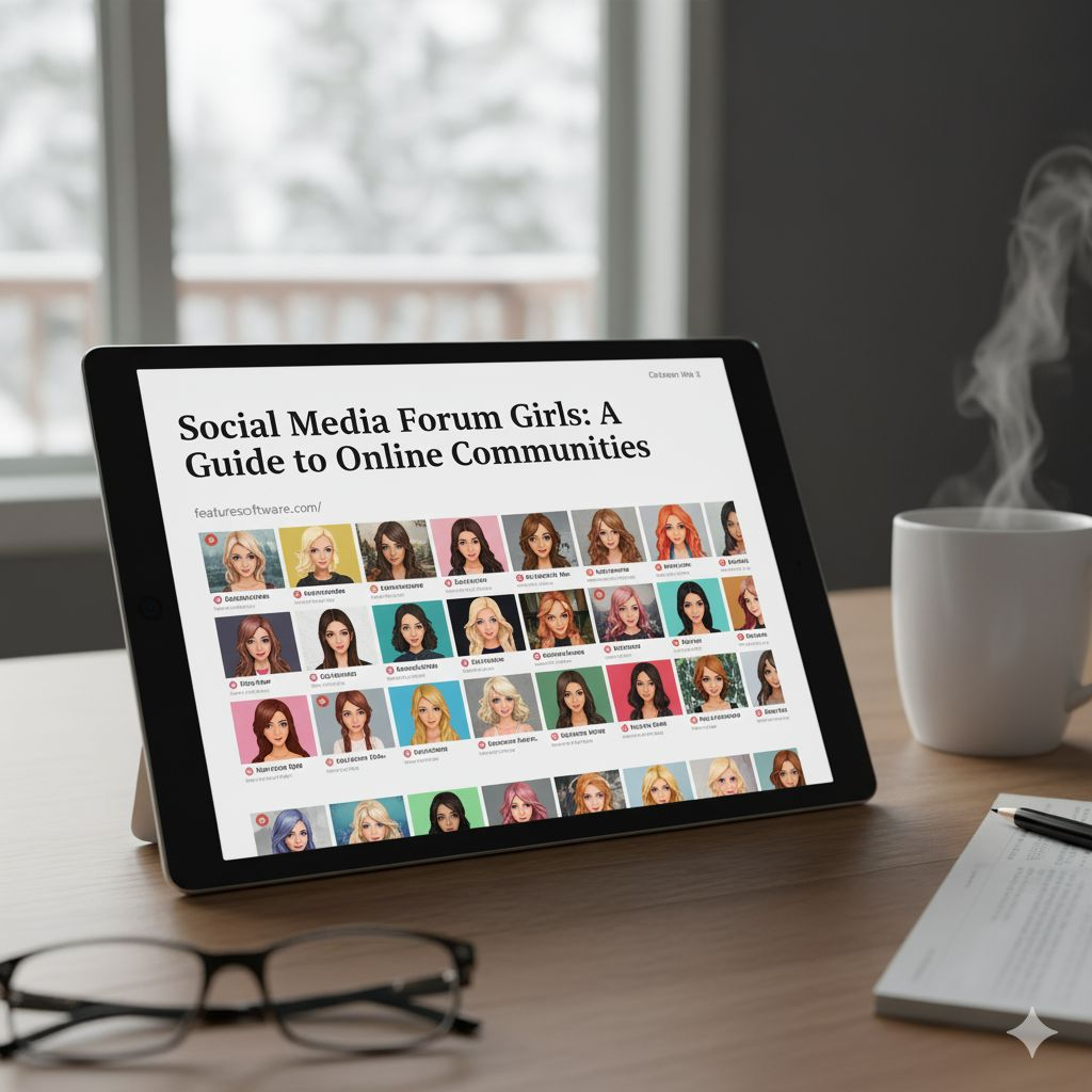 A diverse group of young women laughing and interacting with their laptops and phones, representing a positive online community.